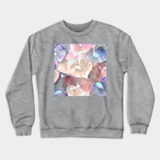 Lovely Leaves Series ! - Beautiful colorful pattern of fall leaves shaped as valentine hearts lithograph Crewneck Sweatshirt